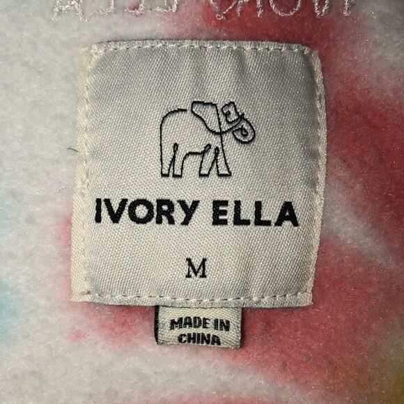 ivory ella M Crop Tie Dye Full Zip Drawstring Hoodie - Picture 10 of 12